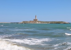 Gargano, Vieste - maják na ostrůvku Santa Eufemia