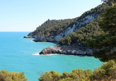 Gargano, Vieste - z vyhlídky nad pláží Cala della Sanguinara